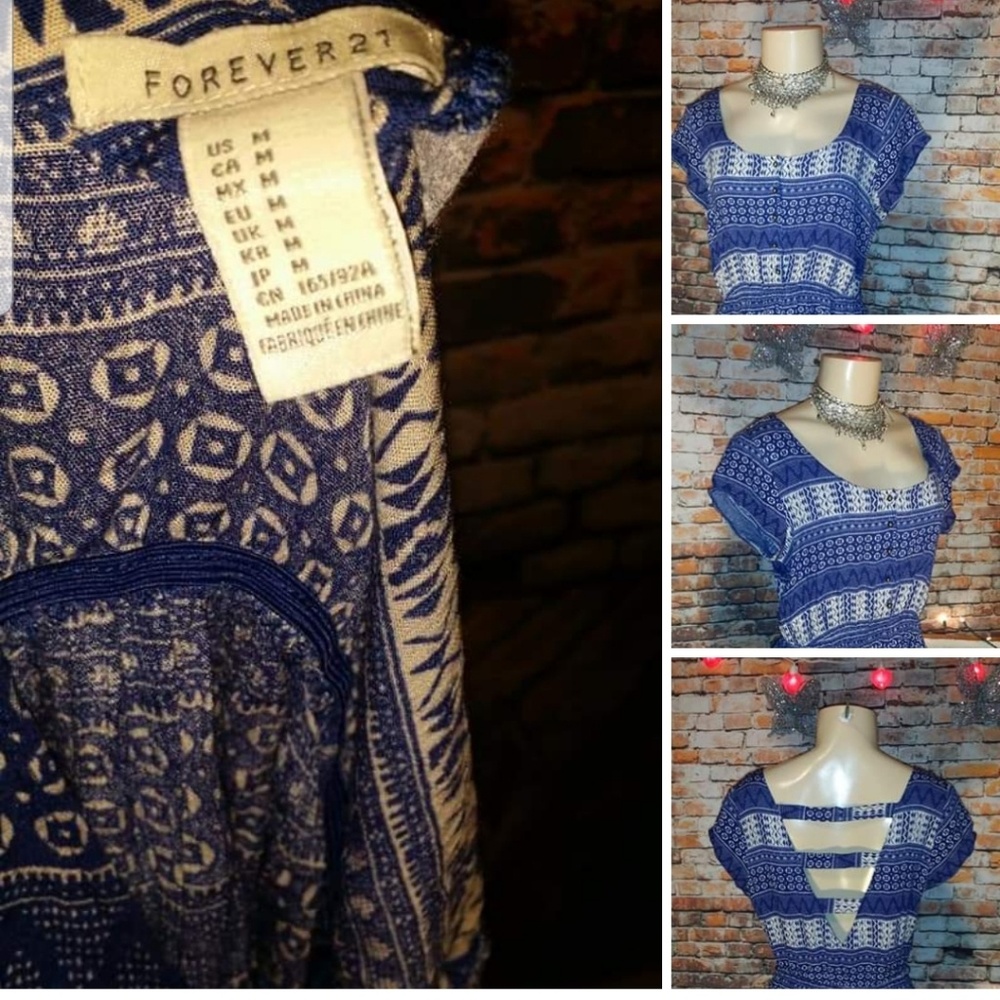 strappy back tunic button down front